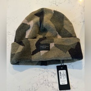 Rag and Bone Ribbed Wool Army Addison Shatter Beanie